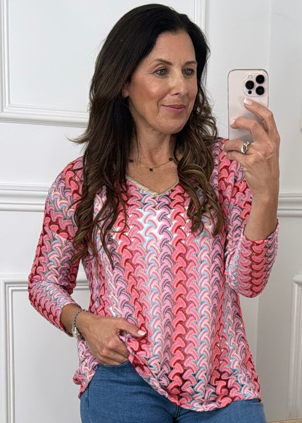 Rosslyn Pink Crochet Summer Sweater