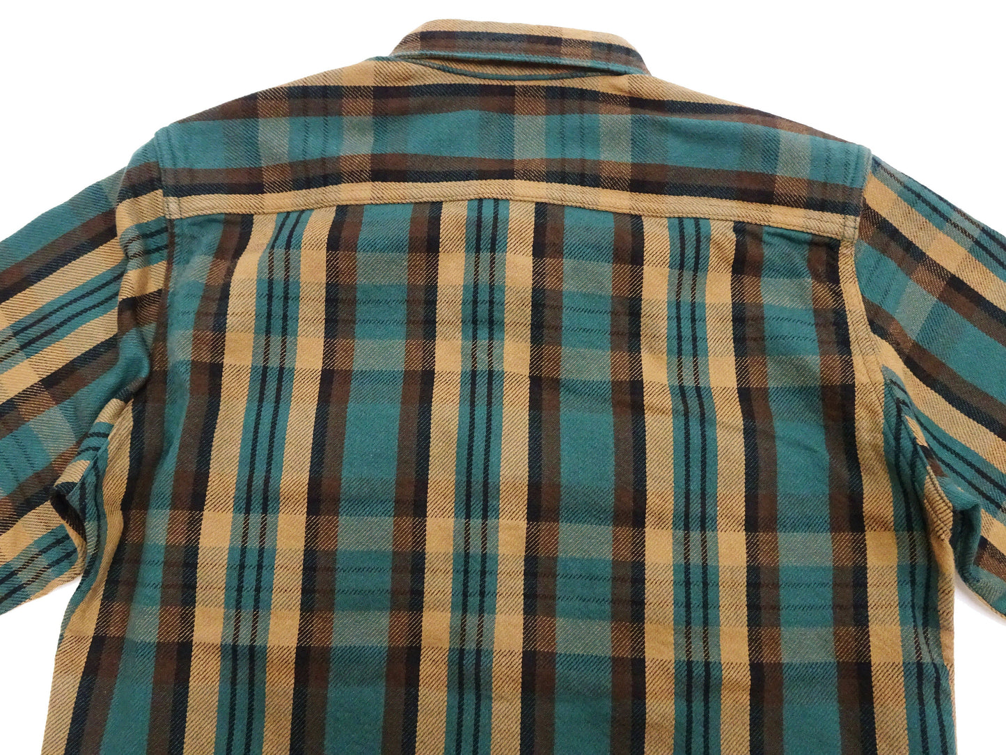 Studio D'artisan Plaid Flannel Shirt Men's Casual Heavyweight Cotton Long Sleeve Button-Up Work Shirt 5714 Green