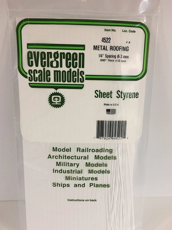 Evergreen Seam Roof - 1/4" - Opaque White Polystyrene - #4522