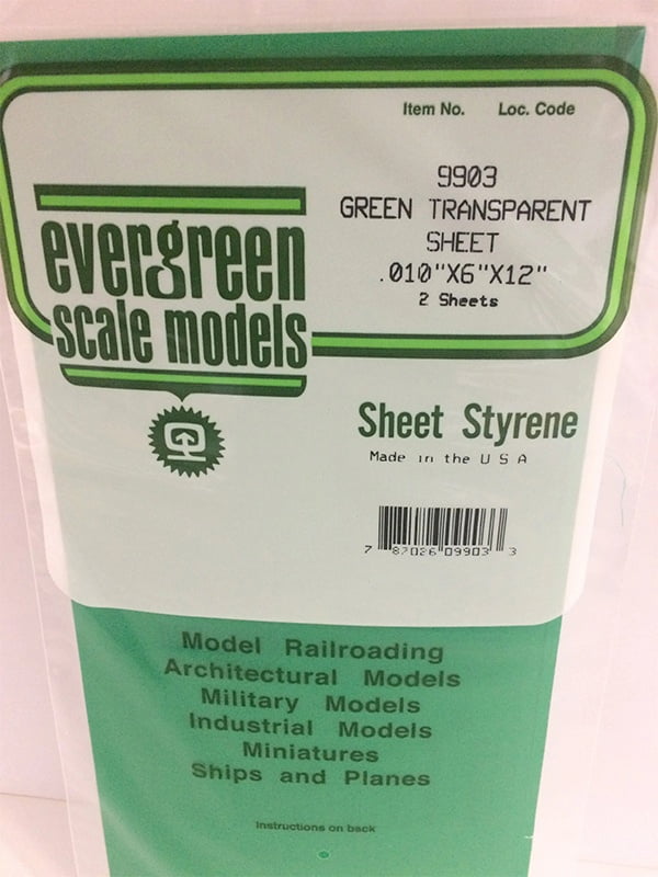 Evergreen Green Transparent Sheet - .010x6x12" - Polystyrene - #9903