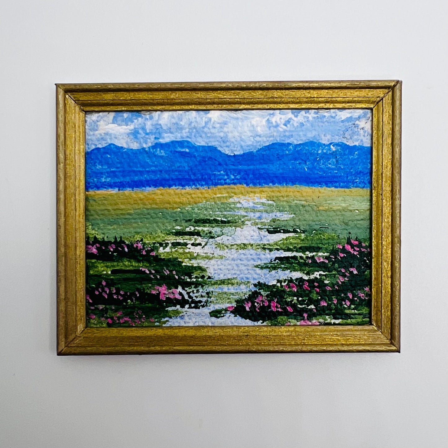 Painting - River and Mountains - 1/12 Scale Dollhouse Miniature