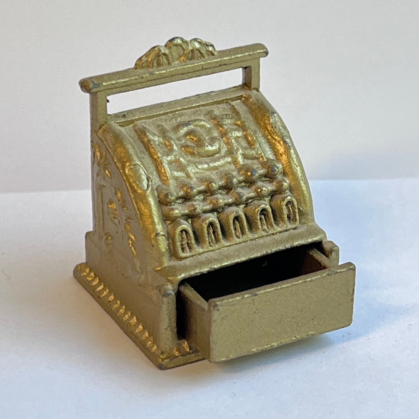 Old Fashioned Store Cash Register - Gold - 1/12 Scale Dollhouse Miniature
