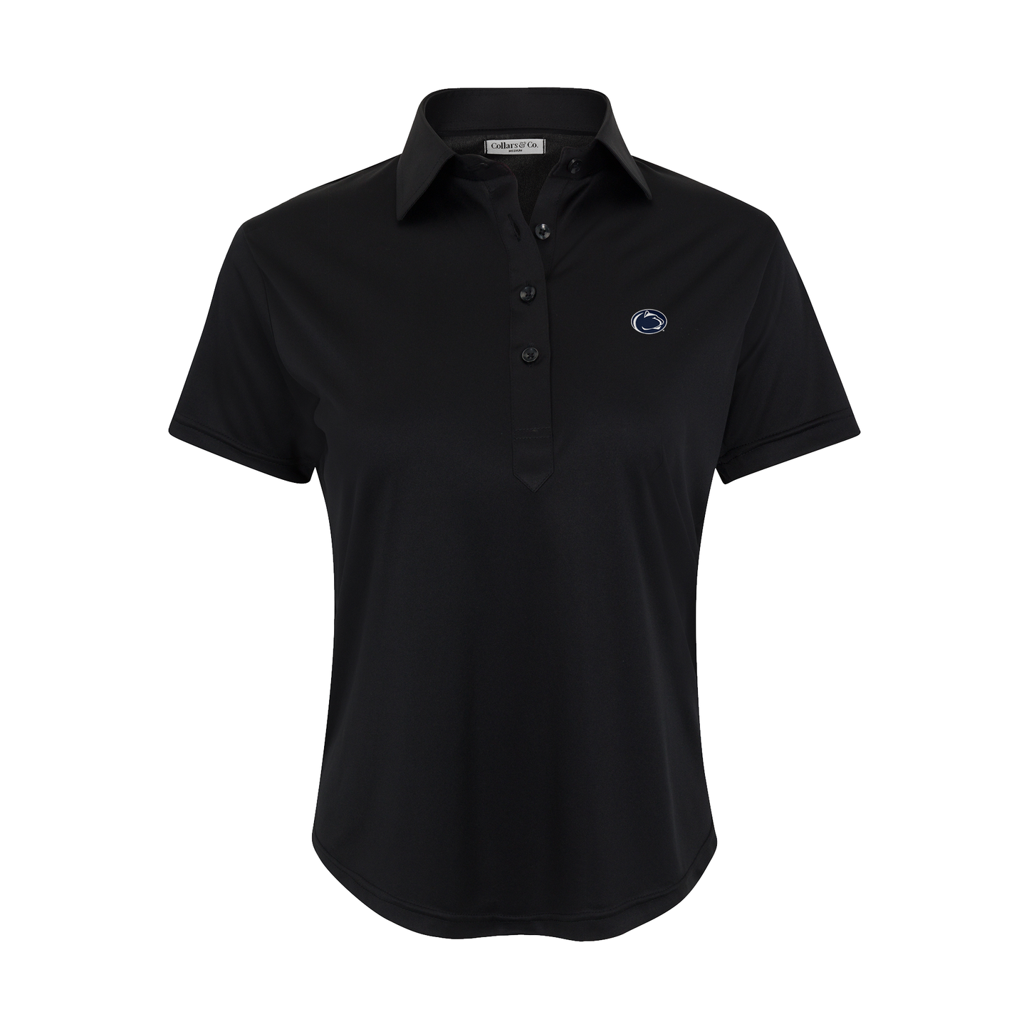 Penn State Women's Cap Sleeve Semi Spread Polo Black