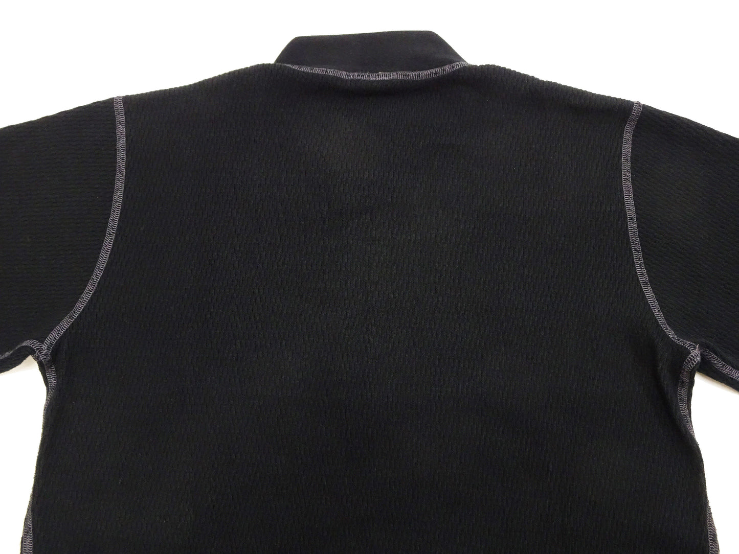 Buzz Rickson Waffle-Knit Thermal Henley T-Shirt Men's Long Sleeve Plain 3-Button Placket Heavyweight Thermal Tee BR68130 119 Black