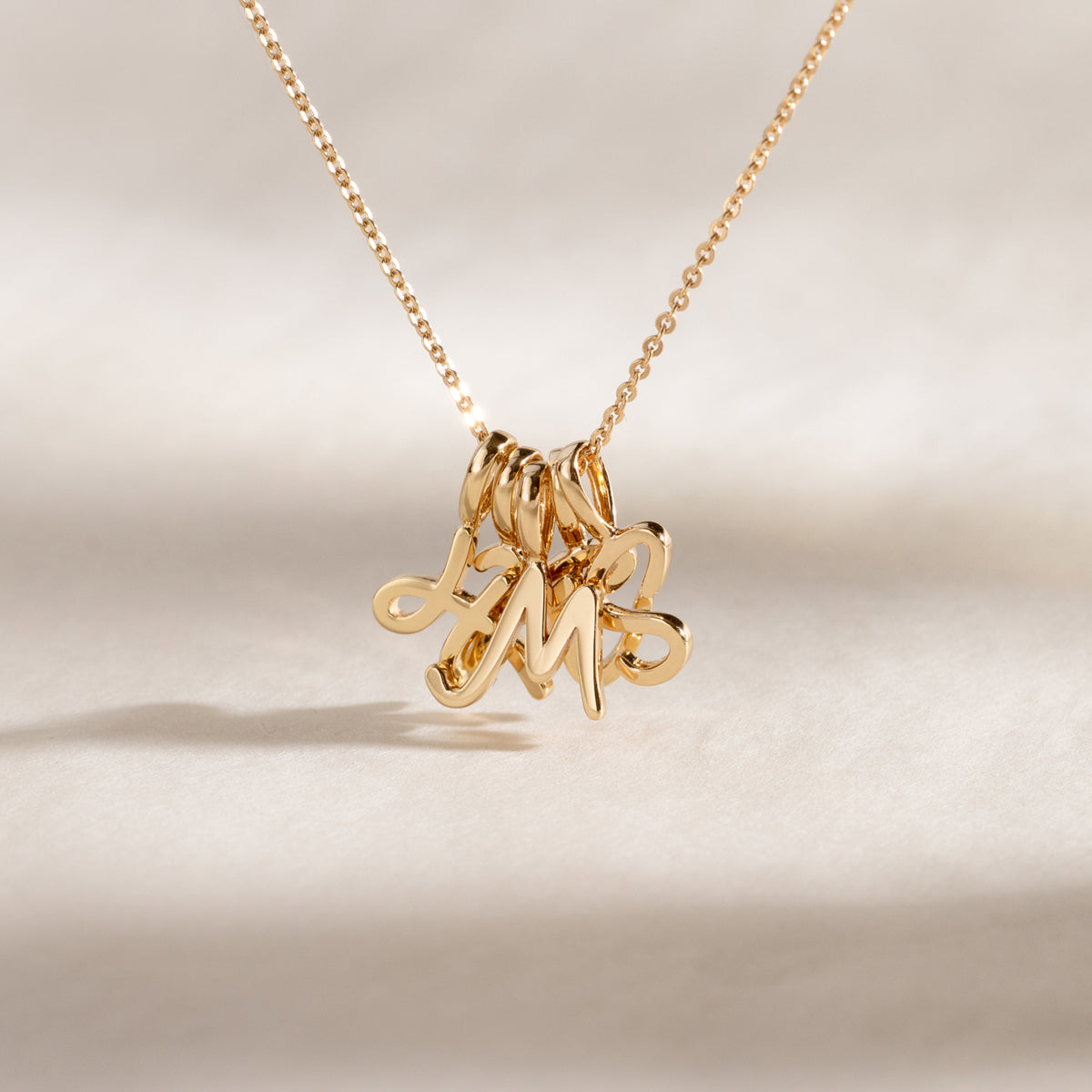 Initial Script Stacker Necklace