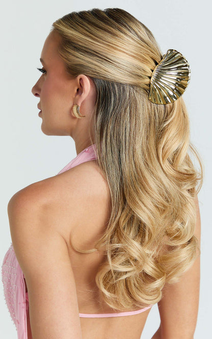 Fern Shell Hair Clip in Gold