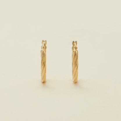 14k Twisted Hoop Earrings