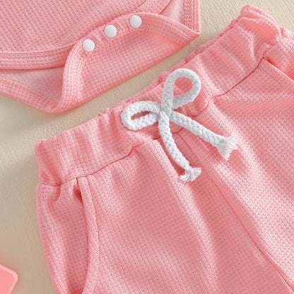 LITTLE BUNDLE OF LOVE Waffle Knit Outfit
