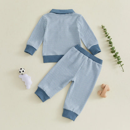 TRACTOR Striped Collared Outfit