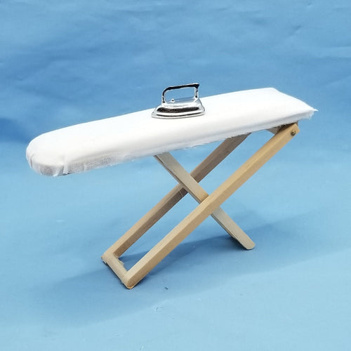 Folding Ironing Board and Iron - 1/12 Scale Dollhouse or Diorama Miniature
