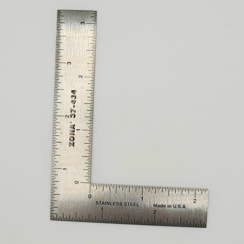 Small Metal Square - Ruler - 3" x 4"