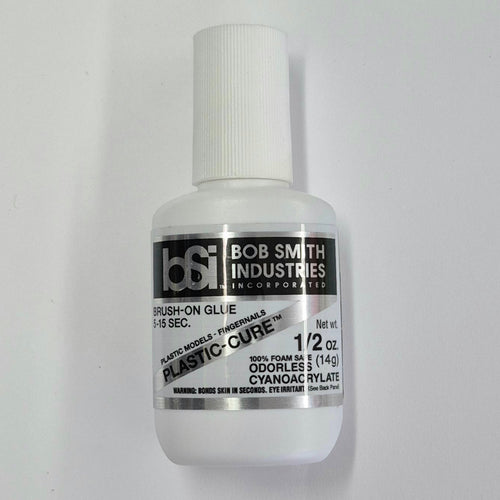 Plastic-Cure Brush-On Gap Filling Plastic Model Glue CA Glue - 1/2oz Bottle