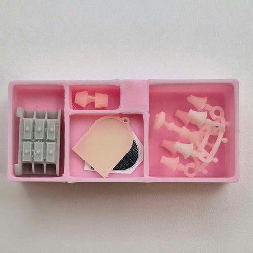 Cabinet/Chandelier/Mirror - 3D Printed Kit - Ivette Orellana - 1/144 Scale Dollhouse Miniature