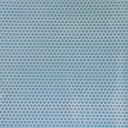 Flooring - Blue Hexagon on White - 1/12th Scale Dollhouse Miniature