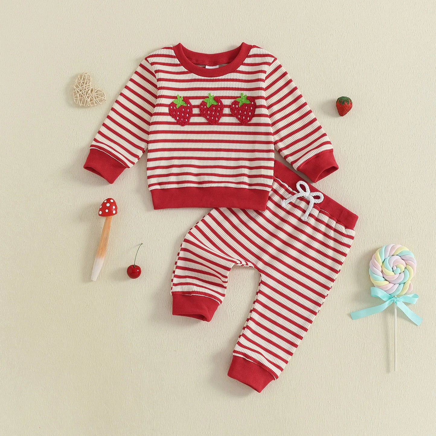 STRAWBERRY Striped Outfit