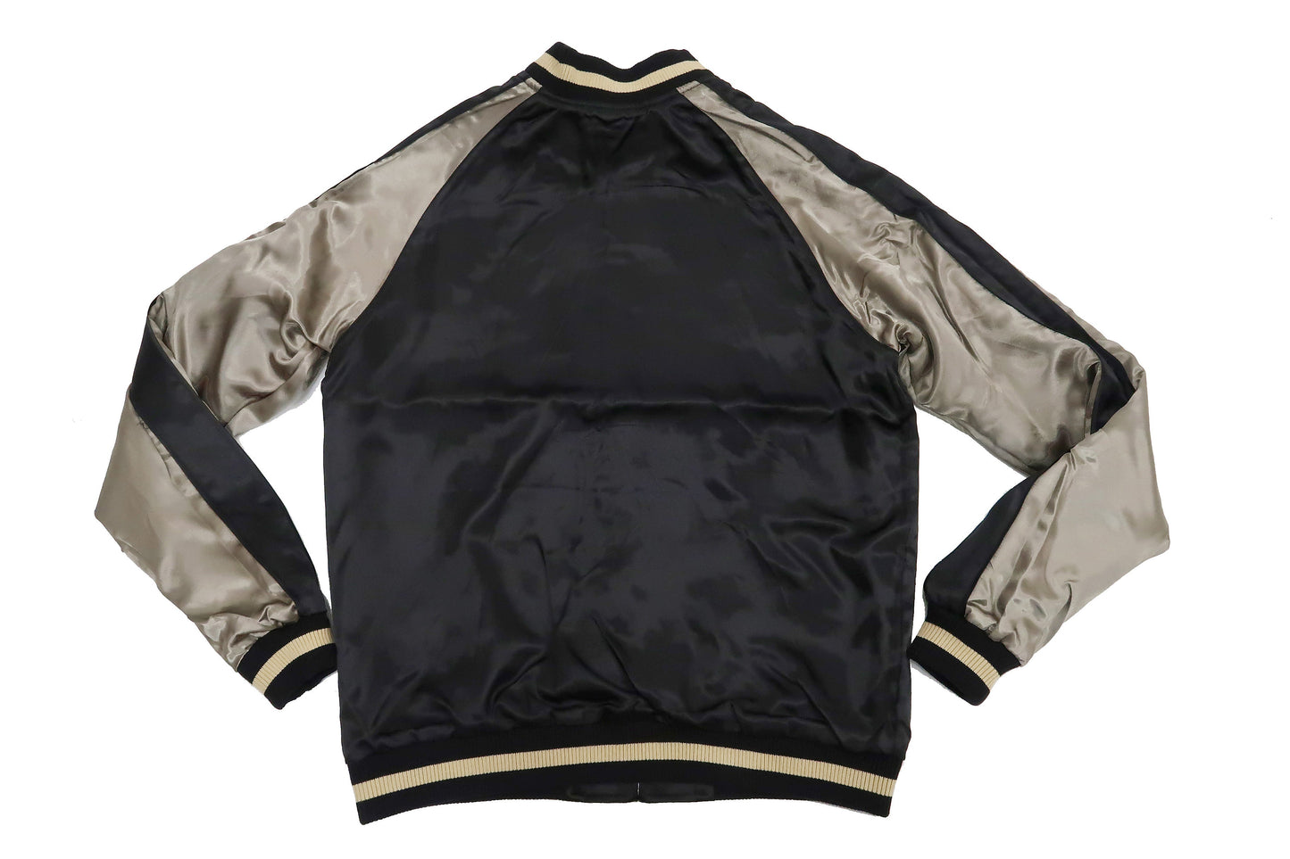 Japanesque Sukajan Men's Japanese Souvenir Jacket Fujin Embroidery 3RSJ-020 Black
