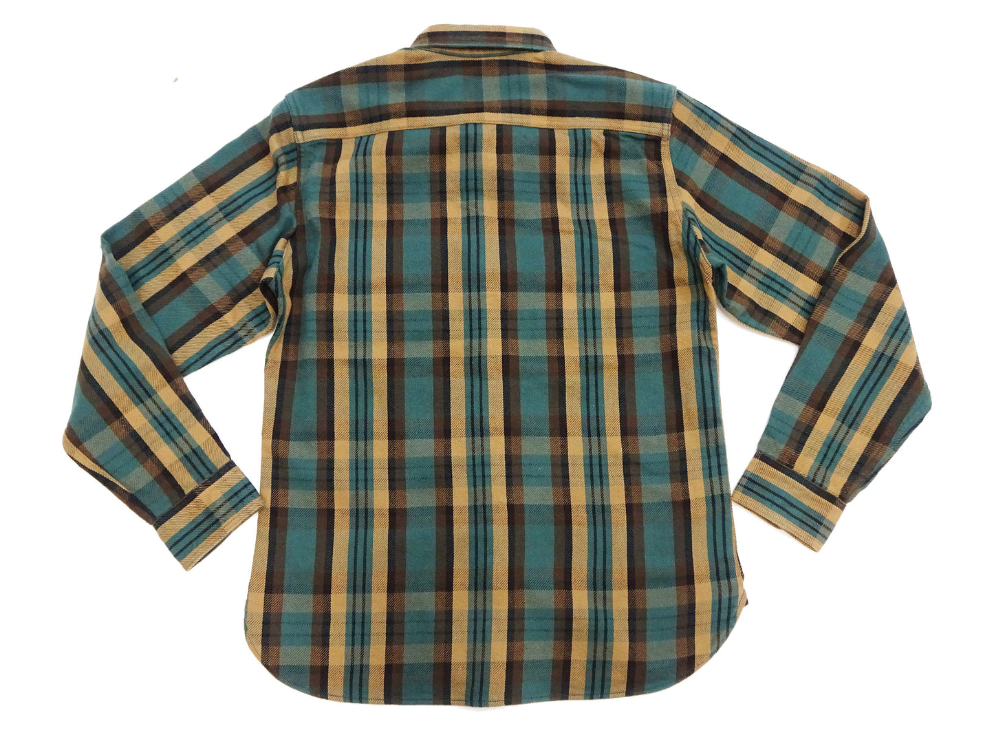 Studio D'artisan Plaid Flannel Shirt Men's Casual Heavyweight Cotton Long Sleeve Button-Up Work Shirt 5714 Green