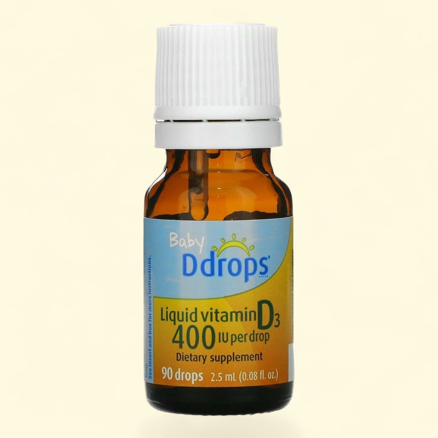 Baby Ddrops Liquid Vitamin D3 Drops, 400 IU Per Drop, 0.06 fl oz
