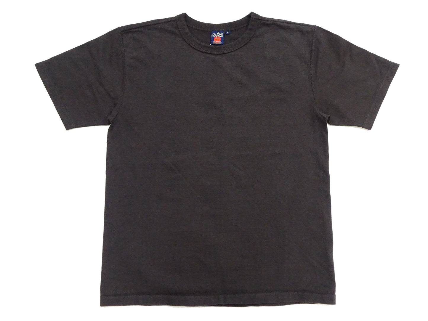 Studio D'artisan Plain T-Shirt Made from Heavyweight Loopwheeled Jersey Fabric Men's Tsuri-Ami Short Sleeve Tee 9913 Charcoal Black (Faded Black)