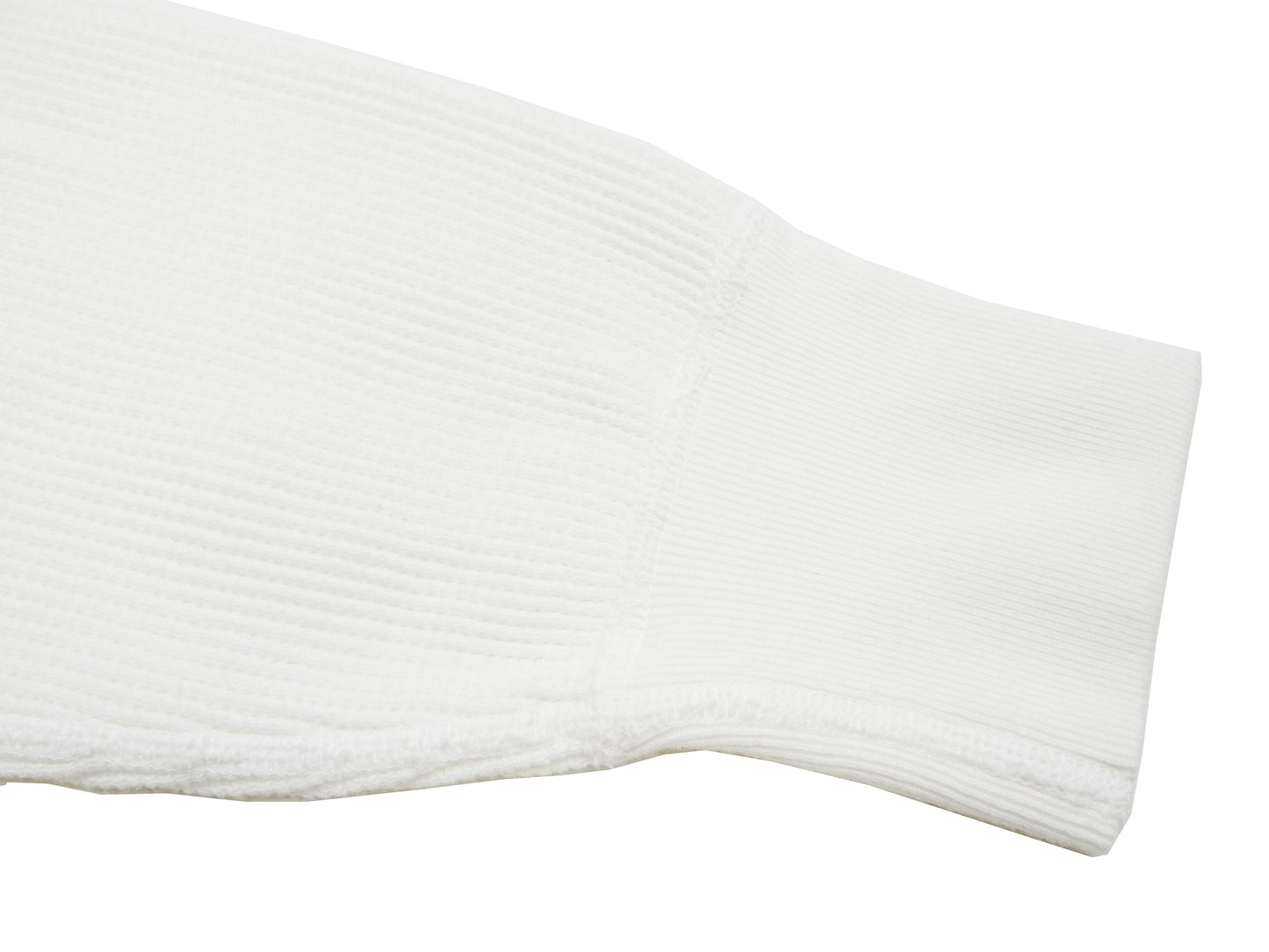 Studio D'Artisan Men's Heavyweight Waffle Knit Thermal Henley Long Sleeve T-Shirt - 100% Cotton, Ribbed Crew Neck Band, Ribbed Cuffs, Raw-edge hem, Made in Japan (SDA 9937) White