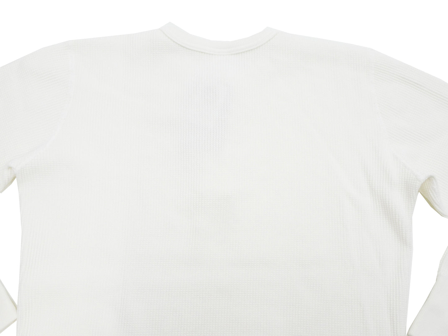 Studio D'Artisan Men's Heavyweight Waffle Knit Thermal Henley Long Sleeve T-Shirt - 100% Cotton, Ribbed Crew Neck Band, Ribbed Cuffs, Raw-edge hem, Made in Japan (SDA 9937) White