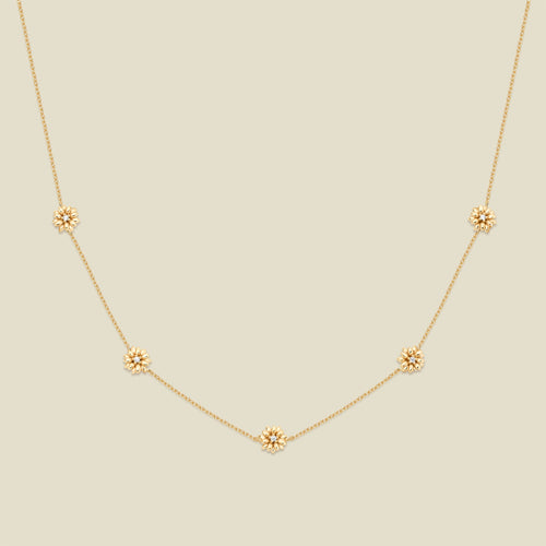 April CZ Birth Flower Station Necklace