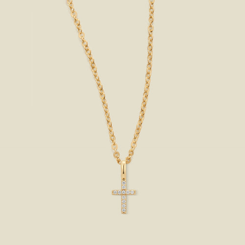 Mini CZ Cross Necklace