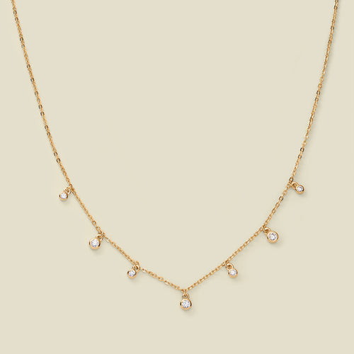 CZ Poppy Floating Necklace