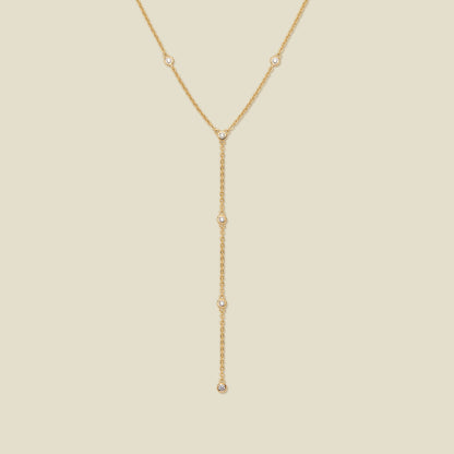 CZ Poppy Lariat Necklace | Final Sale