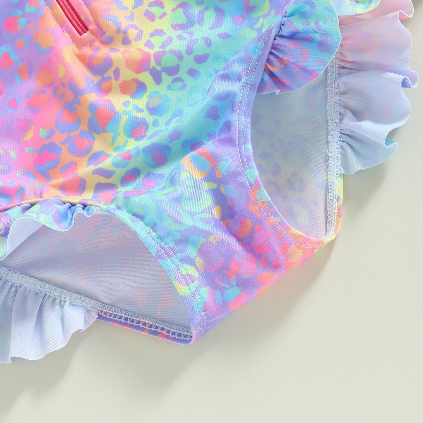 RAINBOW LEOPARD Ruffle Swimsuit