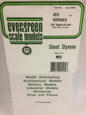 Evergreen Sidewalk - 3/16" - Opaque White Polystyrene - #4515