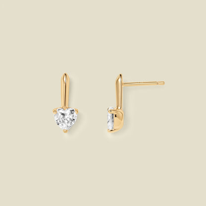 CZ Heart Drop Stud Earrings | Final Sale