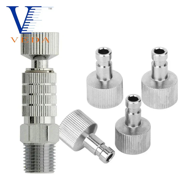 1/2/5Pcs Airbrush Quick Release Plug Coupling Disconnect Coupler Release Adapters with 1/8"Male Fitting Airbrush Accessories