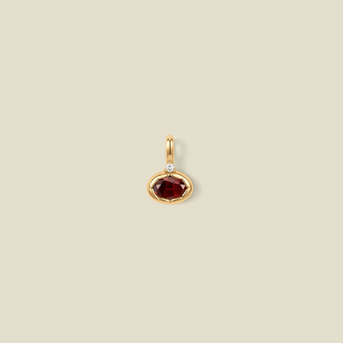 January Oval Birthstone Charm