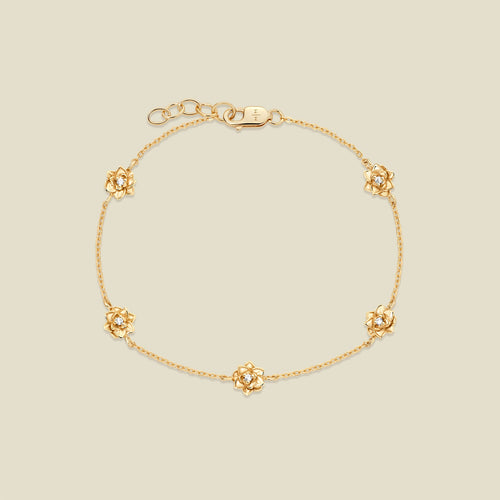 July CZ Birth Flower Station Bracelet