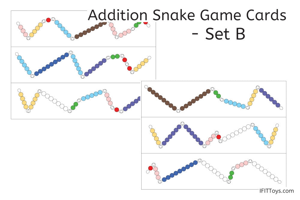 Addition Snake Game Cards - Set B (PDF)