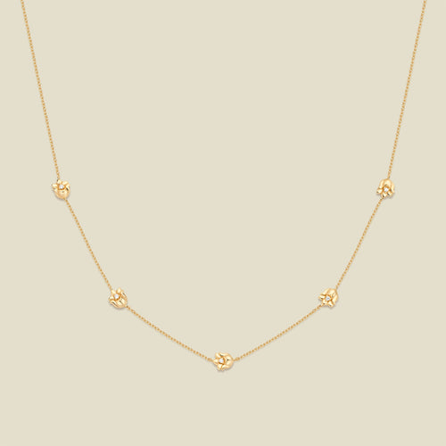 May CZ Birth Flower Station Necklace