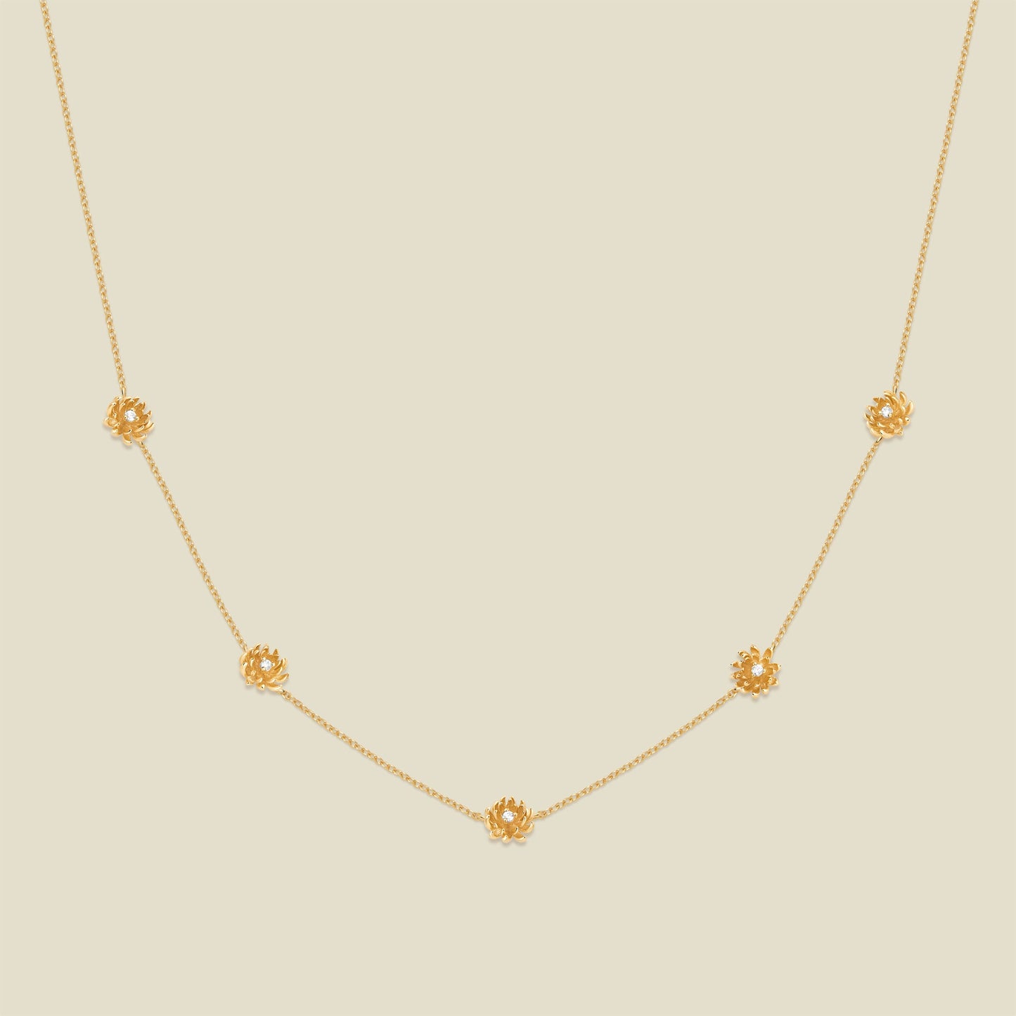 November CZ Birth Flower Station Necklace