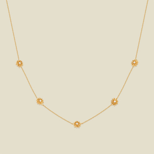 November CZ Birth Flower Station Necklace