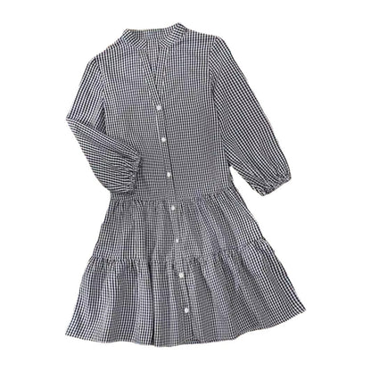 Loose plaid dress, women's Dress
