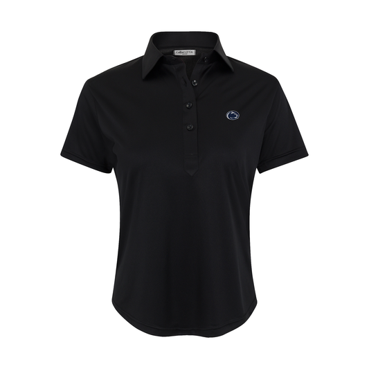 Penn State Women's Cap Sleeve Semi Spread Polo Black