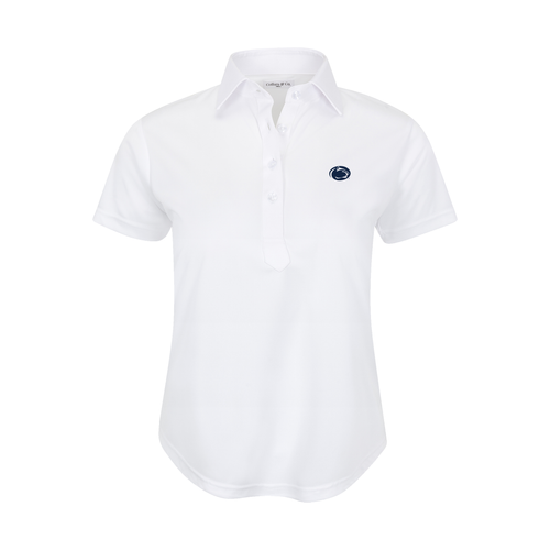 Penn State Women's Cap Sleeve Semi Spread Polo White