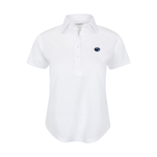 Penn State Women's Cap Sleeve Semi Spread Polo White