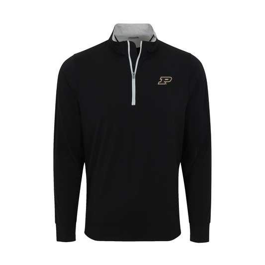 Purdue DriRelease® Performance Pullover Black with Light Grey Trim
