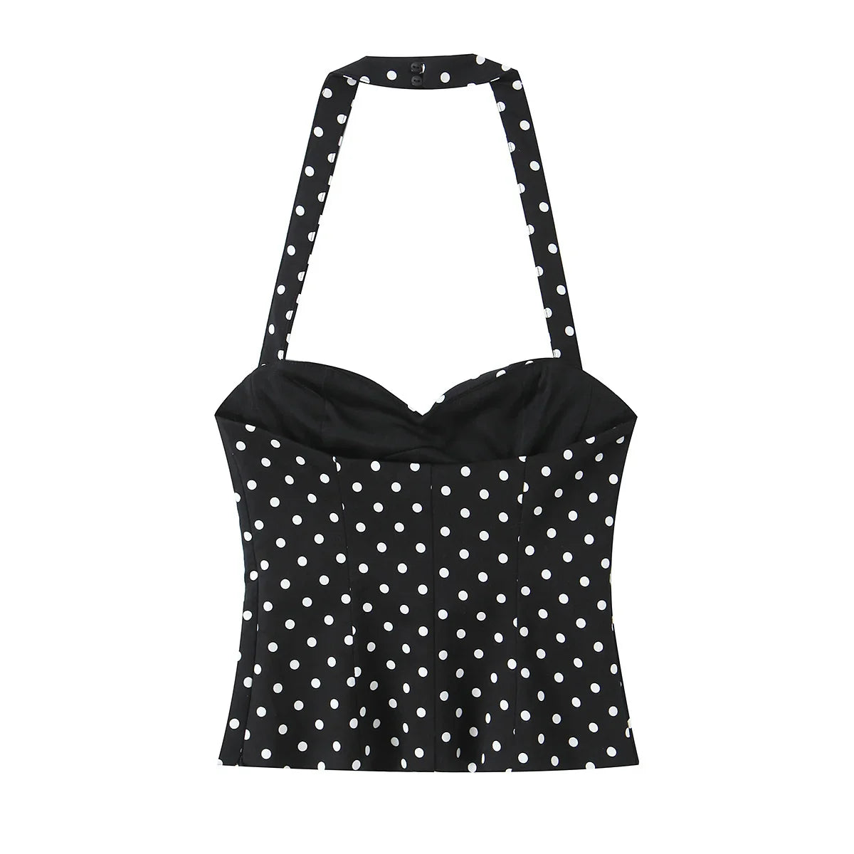 2026 Women New Fashion Suit Sexy Sleeveless Backless Polka Dot Halter Slim Short Top+Side Zipper Casual Short Skirts