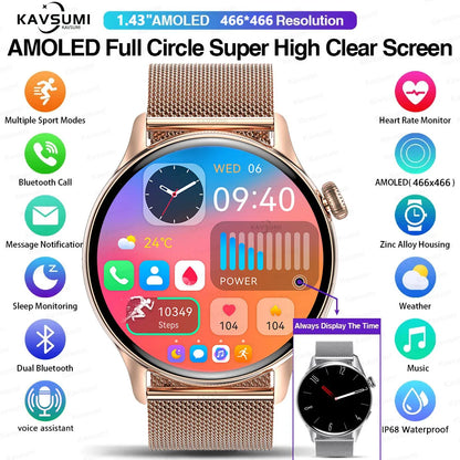 2026 NFC Smart Watch Amoled HD GPS Track Sports Heart Rate Bluetooth Call Waterproof Ladies Women Smartwatch For Women's Gift