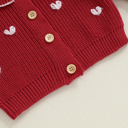 LITTLE HEARTS Collar Cardigan