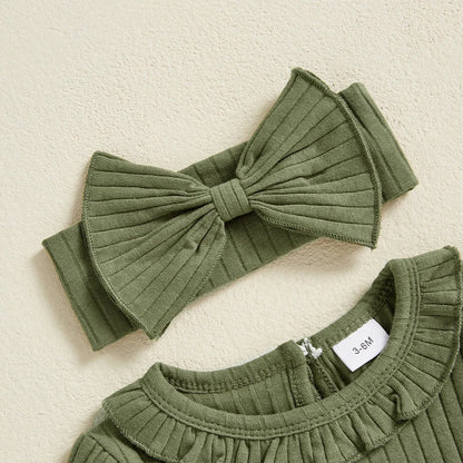 CORA Ribbed Collar Long-Sleeve Onesie