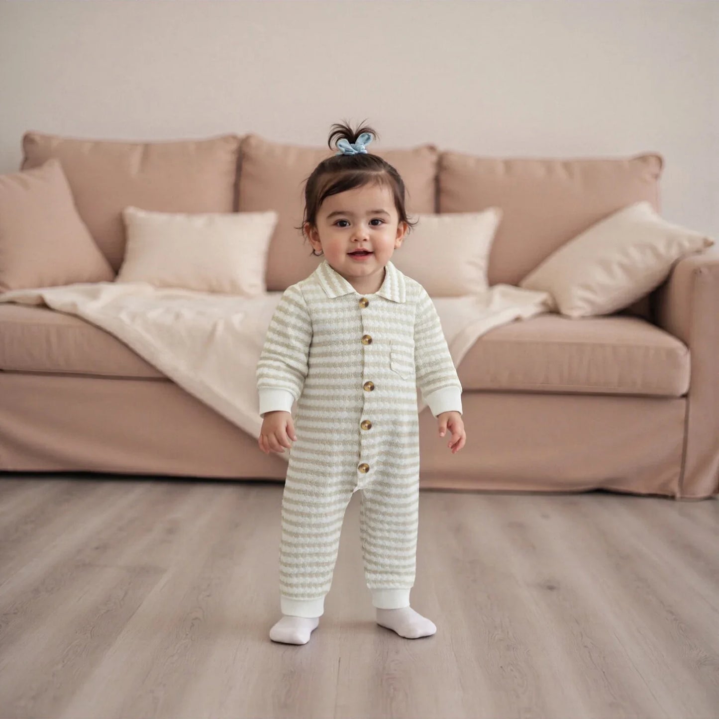 JASPER Striped Collar Jumpsuit