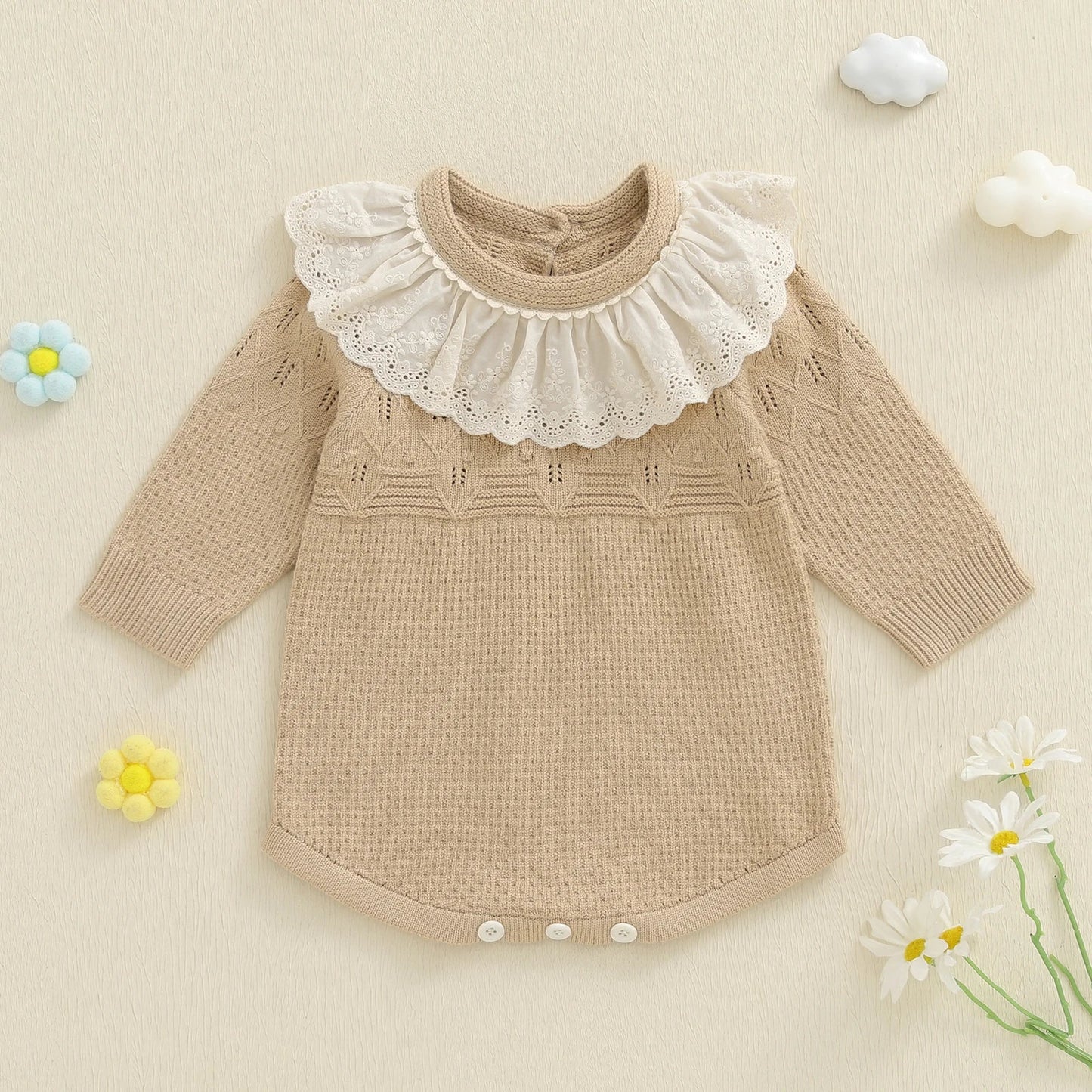 MARCIE Knitted Collar Romper